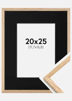Ramme Tynd Eg 20x25 cm - Passepartout Sort 5x7 inches
