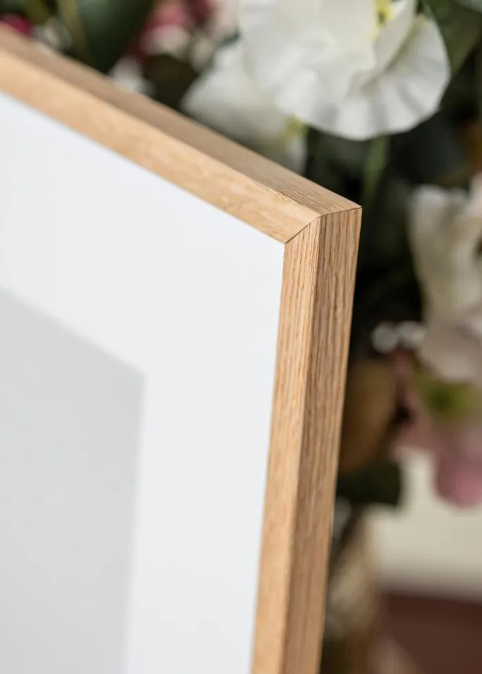 Ramme Tynd Eg 25x25 cm - Passepartout Hvid 14x14 cm