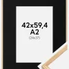 Ramme Tynd Eg 42x59,4 cm (A2) - Passepartout Sort 25x38 cm