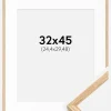 Ramme Tyndt Egetræ 32x45 cm - Passepartout Hvid 10x12 inches