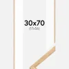 Ramme Tyndt Egetræ 30x70 cm - Passepartout Hvid 18x57 cm