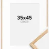 Ramme Tyndt Egetræ 35x45 cm - Passepartout Hvid 24x34 cm