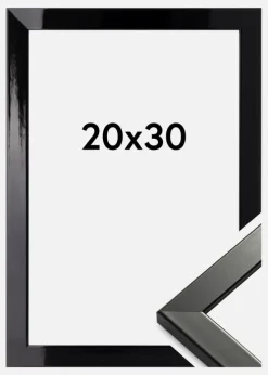 Ramme Uppsala Akrylglas Sort Højblank 20x30 cm