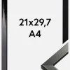 Ramme Uppsala Akrylglas Sort Højblank 21x29,7 cm (A4)