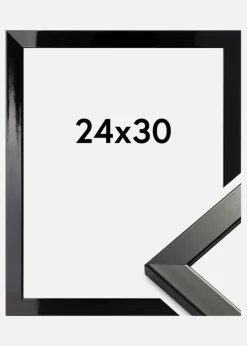 Ramme Uppsala Akrylglas Sort Højblank 24x30 cm