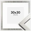 Ramme Uppsala Sølv 30x30 cm - Passepartout Hvid 20x20 cm