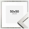 Ramme Uppsala Sølv 50x50 cm - Passepartout Hvid 35x35 cm