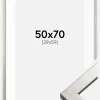 Ramme Uppsala Sølv 50x70 cm - Passepartout Hvid 40x60 cm