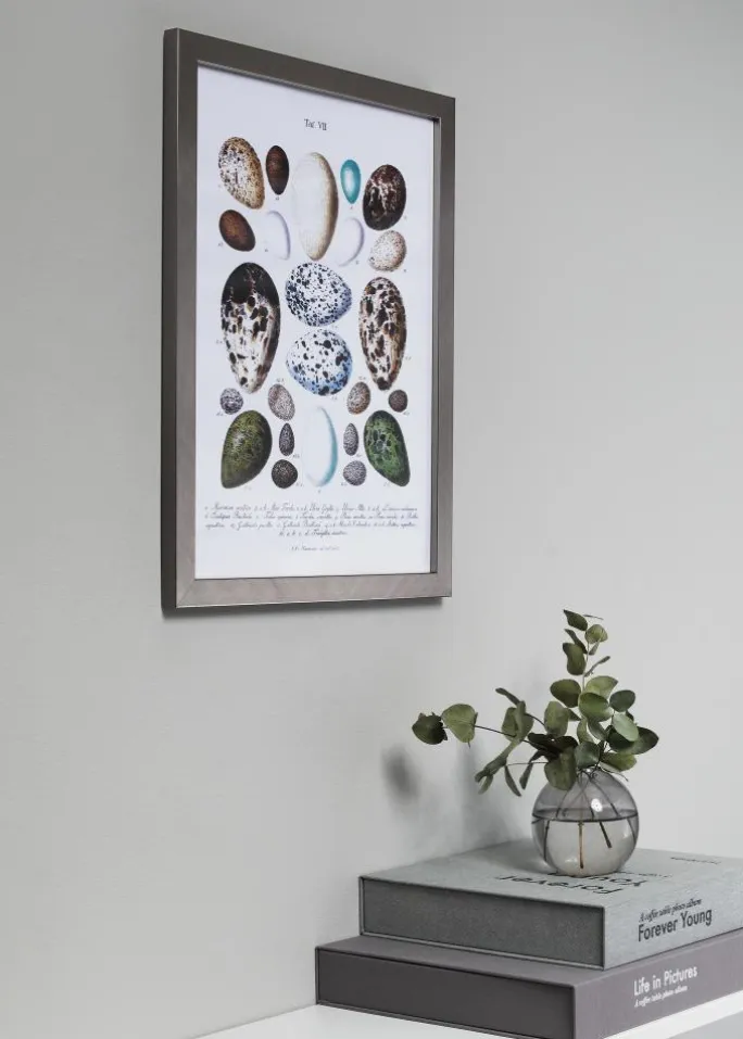 Ramme Uppsala Sølv 20x30 cm - Passepartout Hvid 10x20 cm