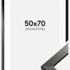 Ramme Uppsala Sort Højblank 50x70 cm - Passepartout Hvid 16x24 inches