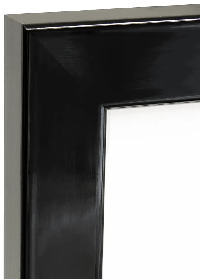 Ramme Uppsala Sort Højblank 50x70 cm - Passepartout Hvid 42x59,4 cm (A2)