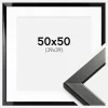 Ramme Uppsala Sort Højblank 50x50 cm - Passepartout Hvid 40x40 cm