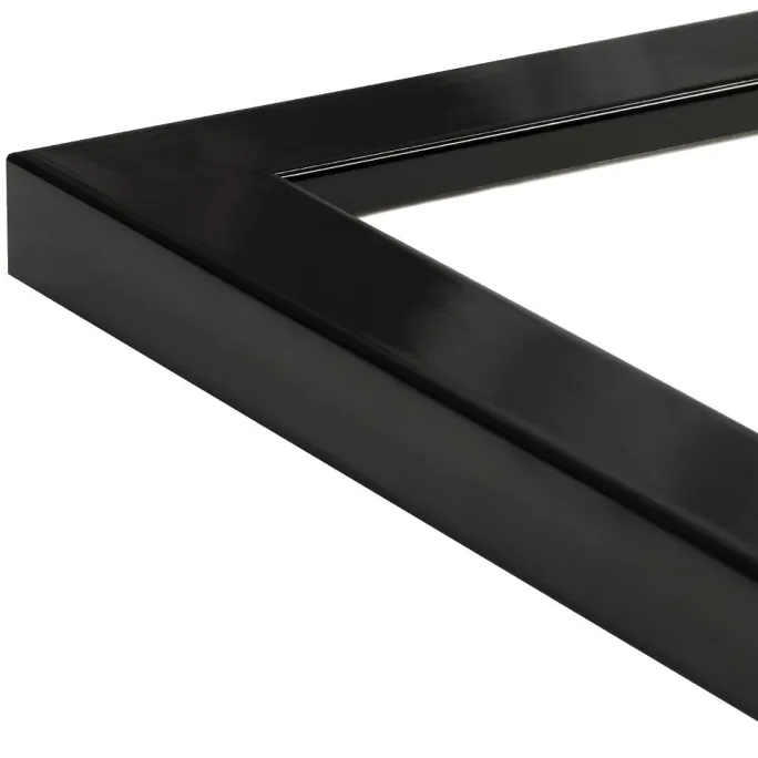 Ramme Uppsala Sort Højblank 60x80 cm - Passepartout Hvid 50x60 cm