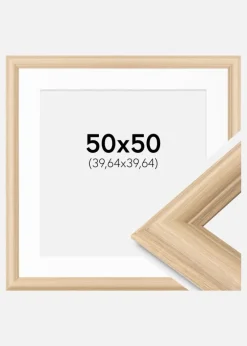 Ramme Vesterhavet massiv eg 50x50 cm - Passepartout Hvid 16x16 inches