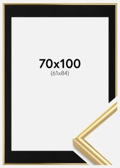 Ramme Victoria Guld 70x100 cm - Passepartout Sort 62x85 cm