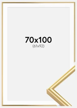 Ramme Victoria Guld 70x100 cm - Passepartout Hvid 62x93 cm