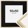Ramme Victoria Guld 50x50 cm - Passepartout Sort 35x35 cm