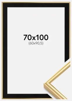 Ramme Victoria Guld 70x100 cm - Passepartout Sort 61x91,5 cm