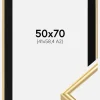 Ramme Victoria Guld 50x70 cm - Passepartout Sort 42x59,4 cm (A2)