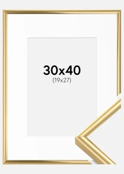 Ramme Victoria Guld 30x40 cm - Passepartout Hvid 20x28 cm