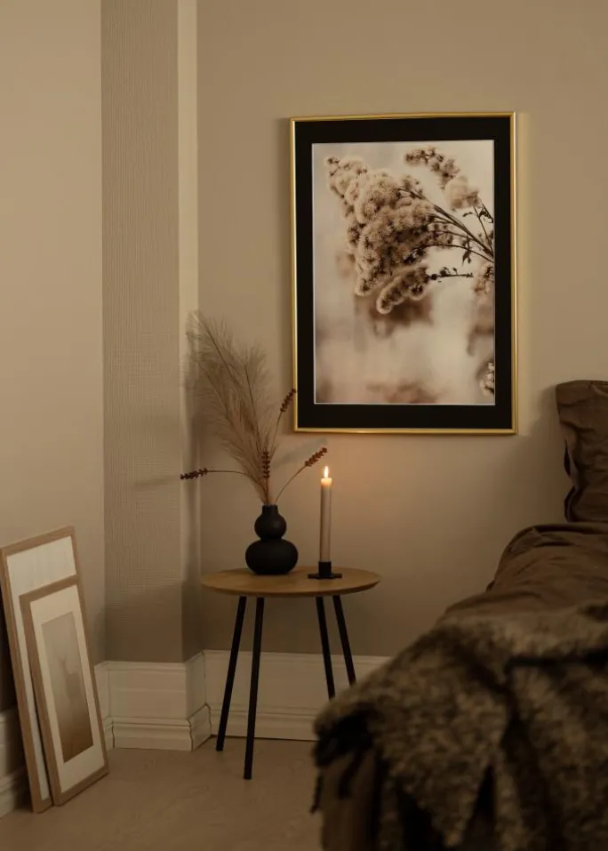 Ramme Victoria Guld 30x40 cm - Passepartout Sort 21x30 cm