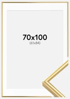 Ramme Victoria Guld 70x100 cm - Passepartout Hvid 62x85 cm