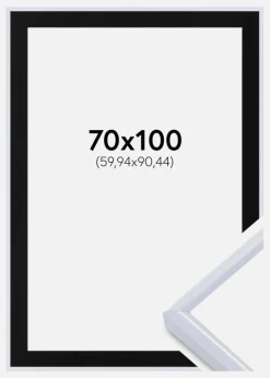 Ramme Victoria Hvid 70x100 cm - Passepartout Sort 24x36 inches
