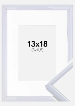 Ramme Victoria Hvid 13x18 cm - Passepartout Hvid 9x12 cm