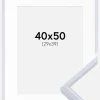 Ramme Victoria Hvid 40x50 cm - Passepartout Hvid 30x40 cm