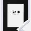 Ramme Victoria Hvid 13x18 cm - Passepartout Sort 3,5x5 inches