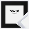 Ramme Victoria Hvid 50x50 cm - Passepartout Sort 35x35 cm
