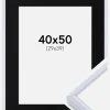 Ramme Victoria Hvid 40x50 cm - Passepartout Sort 30x40 cm