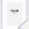 Ramme Victoria Hvid 13x18 cm - Passepartout Hvid 9x13 cm