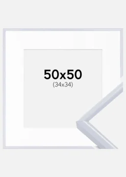Ramme Victoria Hvid 50x50 cm - Passepartout Hvid 35x35 cm
