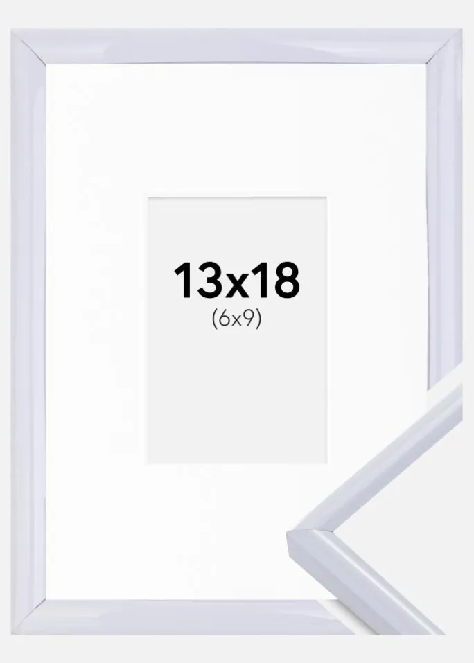 Ramme Victoria Hvid 13x18 cm - Passepartout Hvid 7x10 cm