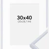 Ramme Victoria Hvid 30x40 cm - Passepartout Hvid 21x29,7 cm (A4)
