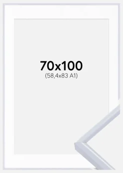 Ramme Victoria Hvid 70x100 cm - Passepartout Hvid 59,4x84 cm (A1)