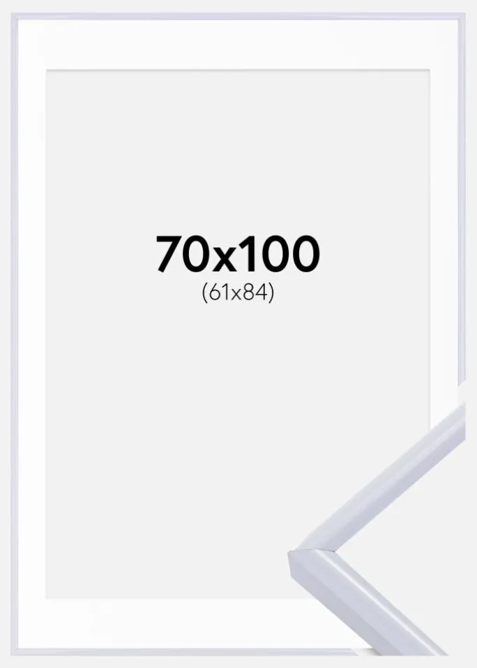 Ramme Victoria Hvid 70x100 cm - Passepartout Hvid 62x85 cm