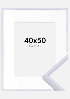 Ramme Victoria Hvid 40x50 cm - Passepartout Hvid 27x35 cm