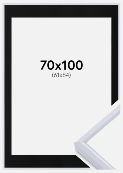 Ramme Victoria Hvid 70x100 cm - Passepartout Sort 62x85 cm