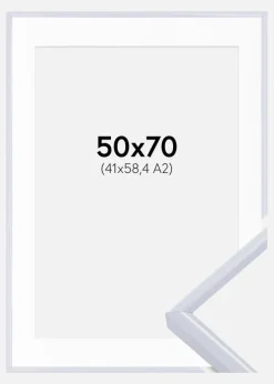 Ramme Victoria Hvid 50x70 cm - Passepartout Hvid 42x59,4 cm (A2)
