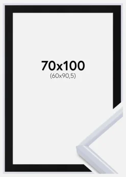 Ramme Victoria Hvid 70x100 cm - Passepartout Sort 61x91,5 cm