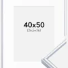 Ramme Victoria Sølv 40x50 cm - Passepartout Hvid 27,5x37 cm
