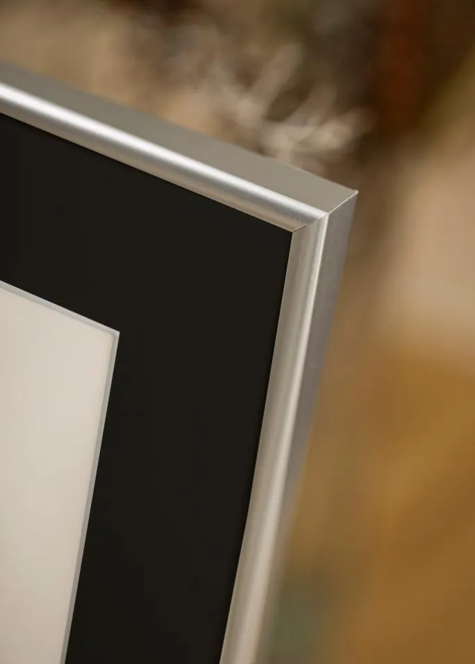 Ramme Victoria Sølv 70x100 cm - Passepartout Sort 62x85 cm