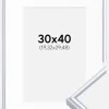 Ramme Victoria Sølv 30x40 cm - Passepartout Hvid 8x12 inches