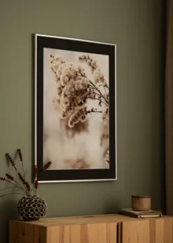 Ramme Victoria Sølv 40x50 cm - Passepartout Sort 29,7x42 cm (A3)