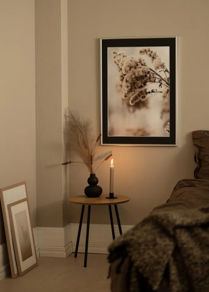 Ramme Victoria Sølv 70x100 cm - Passepartout Sort 62x93 cm