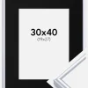 Ramme Victoria Sølv 30x40 cm - Passepartout Sort 20x28 cm