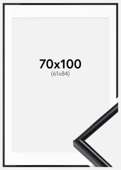Ramme Victoria Sort 70x100 cm - Passepartout Hvid 62x85 cm