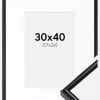 Ramme Victoria Sort 30x40 cm - Passepartout Hvid 18x27 cm